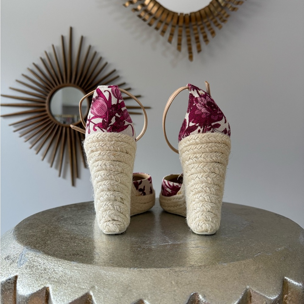 GUCCI - Floral Espadrille Wedge Sandals - Picture 9 of 14